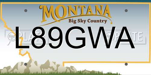 L89GWA Montana License Plate