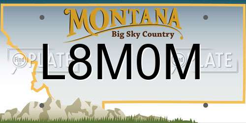 L8M0M Montana License Plate