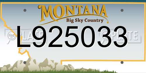 L925033 Montana License Plate