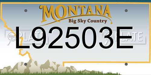 L92503E Montana License Plate