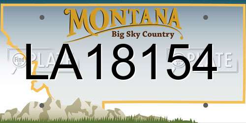 LA18154 Montana License Plate