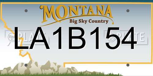 LA1B154 Montana License Plate