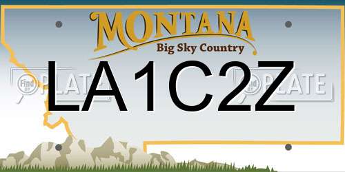 LA1C2Z Montana License Plate