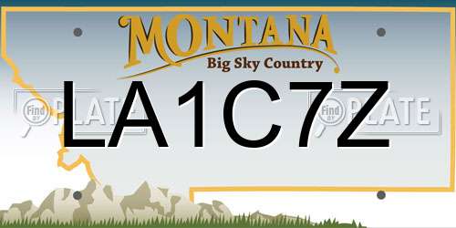LA1C7Z Montana License Plate