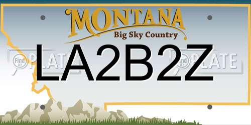 LA2B2Z Montana License Plate