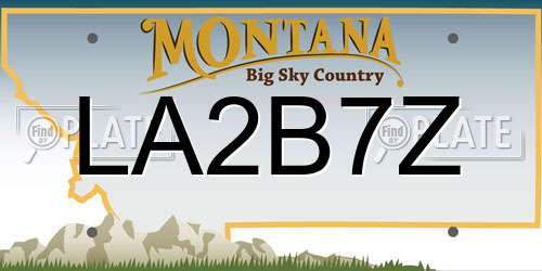 LA2B7Z Montana License Plate