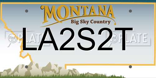 LA2S2T Montana License Plate