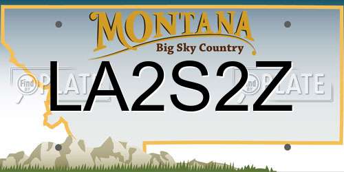 LA2S2Z Montana License Plate