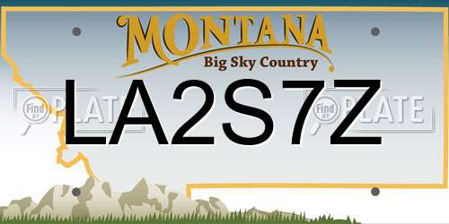 LA2S7Z Montana License Plate