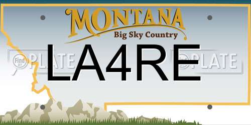 LA4RE Montana License Plate