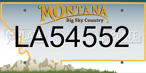 LA54552 Montana License Plate