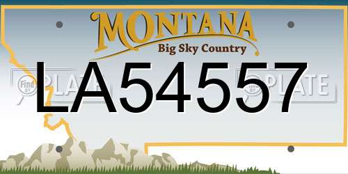 LA54557 Montana License Plate
