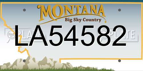 LA54582 Montana License Plate