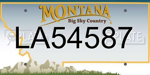LA54587 Montana License Plate