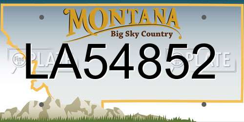 LA54852 Montana License Plate