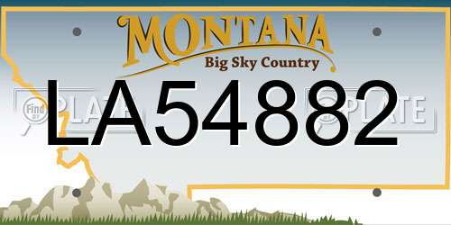 LA54882 Montana License Plate