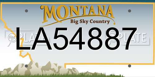 LA54887 Montana License Plate