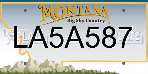 LA5A587 Montana License Plate