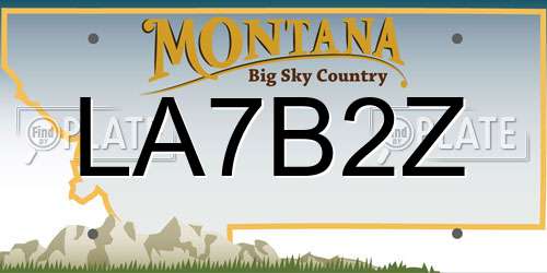 LA7B2Z Montana License Plate
