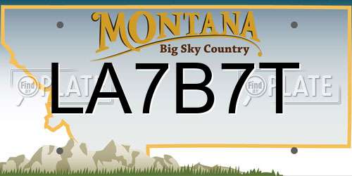 LA7B7T Montana License Plate