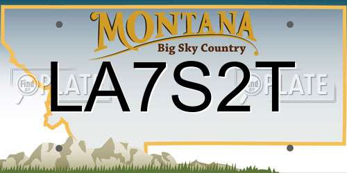 LA7S2T Montana License Plate