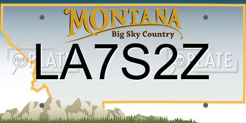LA7S2Z Montana License Plate