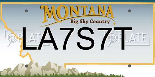 LA7S7T Montana License Plate