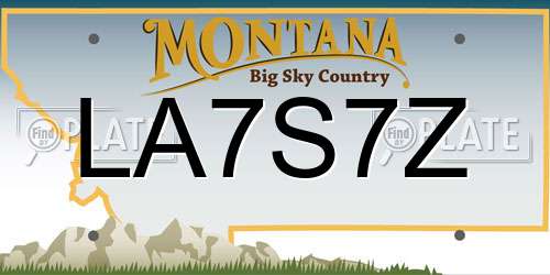 LA7S7Z Montana License Plate