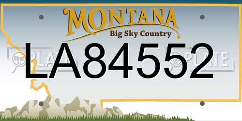LA84552 Montana License Plate