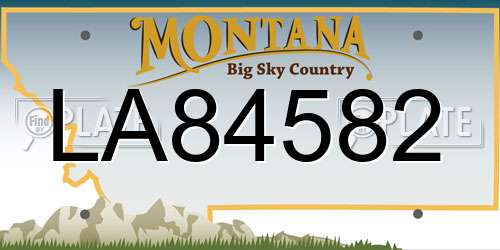 LA84582 Montana License Plate