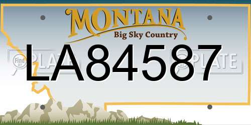 LA84587 Montana License Plate