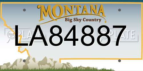LA84887 Montana License Plate