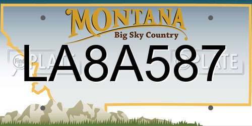 LA8A587 Montana License Plate