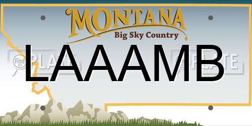 LAAAMB Montana License Plate