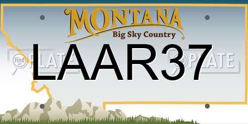 LAAR37 Montana License Plate