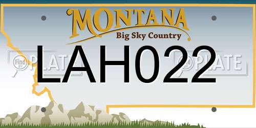 LAH022 Montana License Plate