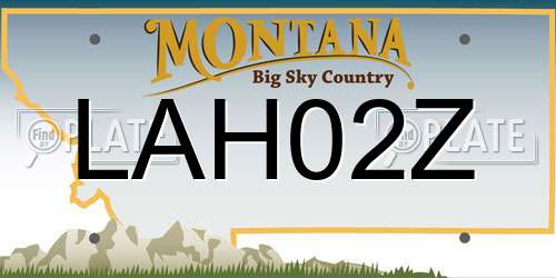 LAH02Z Montana License Plate