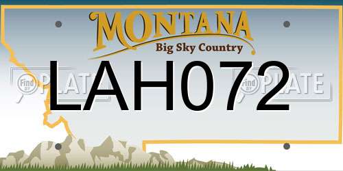 LAH072 Montana License Plate
