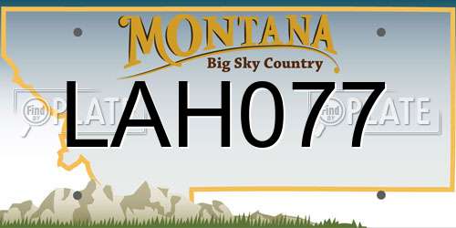 LAH077 Montana License Plate