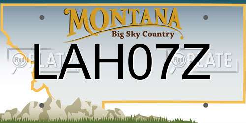 LAH07Z Montana License Plate