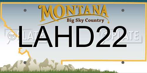 LAHD22 Montana License Plate