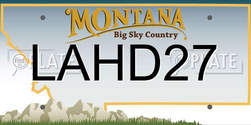 LAHD27 Montana License Plate