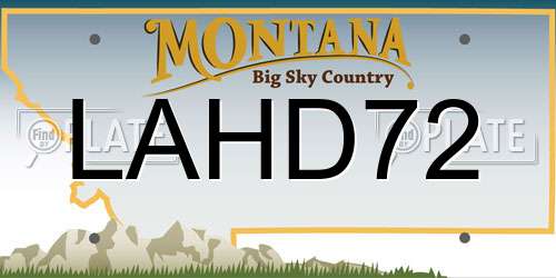 LAHD72 Montana License Plate