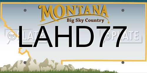 LAHD77 Montana License Plate