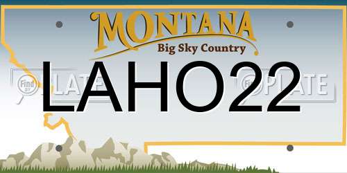 LAHO22 Montana License Plate
