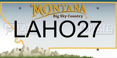 LAHO27 Montana License Plate