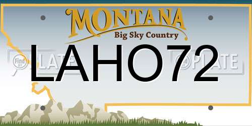 LAHO72 Montana License Plate