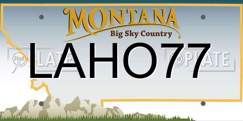 LAHO77 Montana License Plate