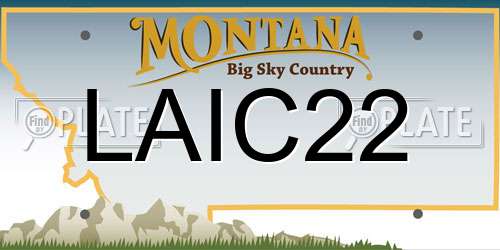 LAIC22 Montana License Plate