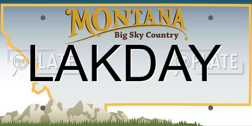 LAKDAY Montana License Plate